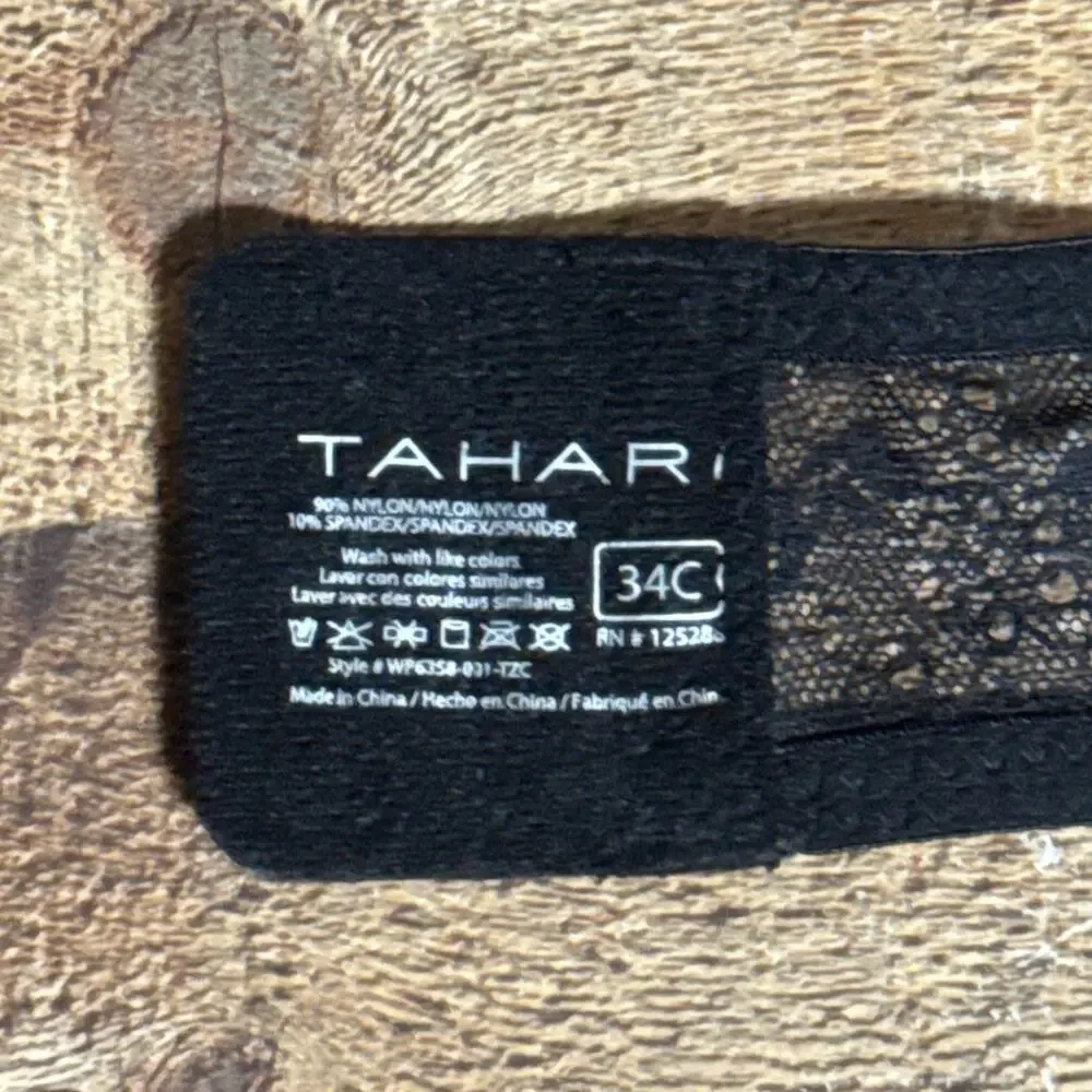 Tahari Multiway Strapless Bra Black Lace Molded Cup Underwire SZ 34C NWT